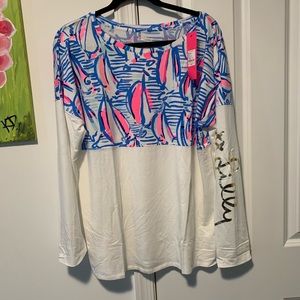 Lilly Pulitzer large Finn tee NWT blue haven